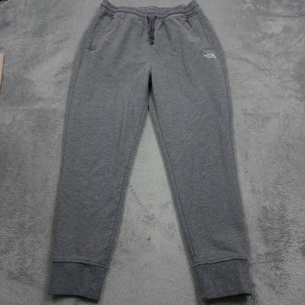 North Face Joggers Mens Medium Gray Fleece Drawstring Casual Pockets Modern